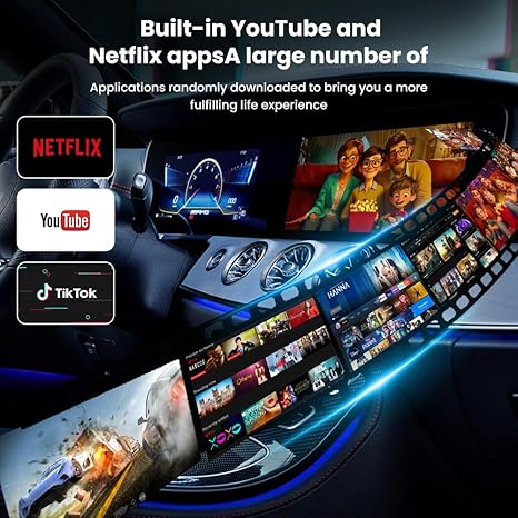 Carlinkit Latest Ai Box (Compatible for All Cars), Android 13, Qualcomm 6225, 8GB+128GB, Wireless CarPlay Android Auto 3-in-1 Dongle comes with Google Play Store, Streaming Video